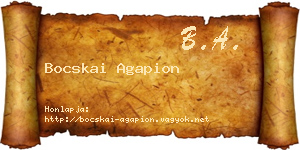 Bocskai Agapion névjegykártya